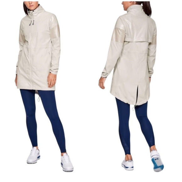 UNDER ARMOUR Storm Zinger Women's Size Medium Ivory Full Zip Golf Long Jacket - Picture 1 of 10